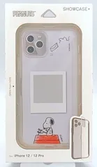 グルマンディーズ ピーナッツ SHOWCASE+ iPhone12/12 Pro(6.1インチ)対応ケース タイプライター SNG-514B クリア、ライトグレー