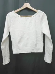 ◇ m line シンプル リブニット 長袖 カットソー サイズF ホワイト レディース P  【1407260032298】