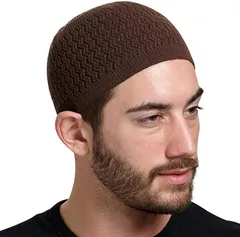 Capprecier イスラムワッチ イスラム帽子 ワッチキャップ メンズ レディース ニット帽 フリーサイズ 無地 おしゃれ 通気性 保温性 軽量 オールシーズン(ブラウン,  60.0 cm)