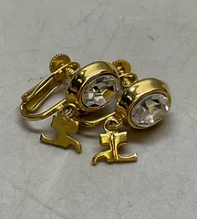 SN71 courreges クレージュ ロゴ ゴールドイヤリング 重さ 5.9g