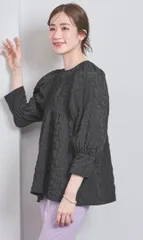 383t*美品 ユナイテッドアローズ シャーリング パフスリーブ ブラウス.