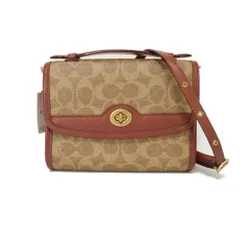 COACH コーチ キップ ターンロック クロスボディ 現行 ブラウン 2WAY ショルダーバッグ 未使用 シグネチャー ベージュ ハンドバッグ C4204