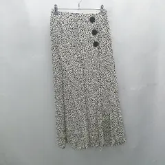 ◇ ⊂ SLY スライ レオパード ロング フレア スカート サイズ1 ホワイト ブラック レディース E  【1506110001719】