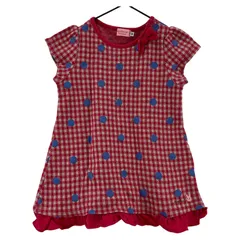 HOT BISCUITS ホットビスケッツ ドット チェックワンピース size90/ピンク