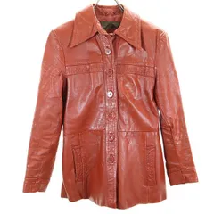 top skins 70s ヴィンテージ レザージャケット ブラウン系 本革 レディース 古着 【240115】