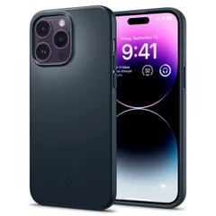 Spigen iPhone14ProMax ケース 2重構造 PC素材 さらさら 米軍MIL規格取得 超極薄 レンズ保護 超薄型 超軽量 指紋防止 擦り傷防止 マット仕上げ ワイヤレス充電対応 マット仕上げ シン・フィット ACS04768 (メタ