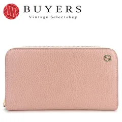 【中古】 グッチ 長財布 449347 インターロッキング レザー ピンク ピンク ゴールド金具 ラウンドファスナー ジッピー 小物 レディース 女性 GUCCI