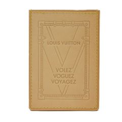 LOUIS VUITTON ルイ・ヴィトン ポルト カルト トランク ロゴ エンボス ヌメ革 名刺入れ パスケース 未使用 Volez Voguez Voyagez ナチュラル カードケース M62363