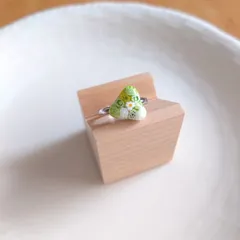 ガラス(ミルフィオリ)のさんかくリング *フリーサイズ(ハンドメイド)