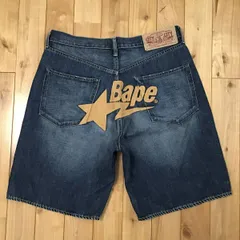 A BATHING APE アベイシング エイプ デニムハーフパンツ xs ア ベイシング エイプ デニムハーフパンツ インディゴ size M