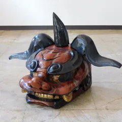 獅子頭 木彫り 飾り獅子頭 高さ約40cm 横約60㎝ 木彫 置物 獅子頭 木彫り 飾り獅子頭 高さ約40cm 横約60㎝ 木彫 置物