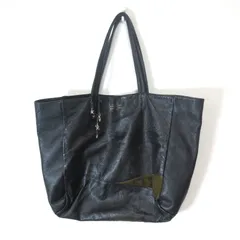 【204594】samantha kings サマンサキングス  レザー　トートバッグ　一部迷彩柄　アクセサリー有り ブラック