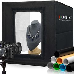 Box Light 撮影用ブース DUCLUS 簡易 写真スタジオ 折りたたみ 明るさ調節可能 40cm 160個LED ライト、8枚商品撮影 撮影ボックス 背景