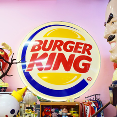 【BURGER KING】 Vintage Sign バーガーキング 大型看板 / ヴィンテージ 看板 インテリア 店舗ディスプレイ アメリカン雑貨 ロードサイン マクドナルド McDonald