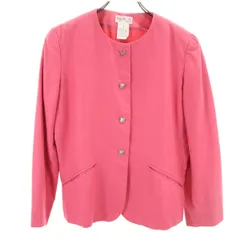 agnes b. アニエスベー 日本製 リネンブレンド ノーカラージャケット 1 ピンク レディース 古着