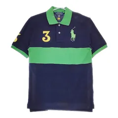 POLO RALPH LAUREN 鹿の子 ポロ L/G 14-16 半袖 ポロシャツ ネイビー グリーン レディース ポロ・ラルフローレン【中古】5-0616S∞