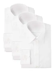 【在庫セール】3枚セット 形態安定 長袖 ビジネス 白ワイシャツ 冠婚葬祭 [アトリエサンロクゴ] メンズ