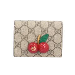 グッチ チェリー GGスプリーム 二つ折り財布 GGスプリームキャンバス 476050 レディース  GUCCI  中古 グッチ