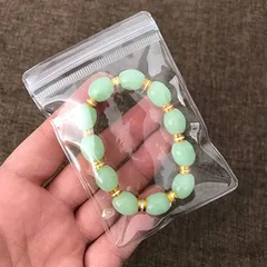 PERCUST 60枚入 ジュエリー袋 pvc ポリ袋 チャック付きビニール袋 アクセサリー イヤリング 収納 包装袋 ジッパー付き袋(透明,  7x10cm60枚入)