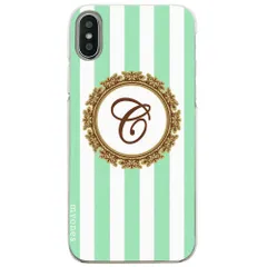 【新品未使用】Xperia Ace III SO-53C SOG08 クリア ハードケース ( ストライプミント イニシャルC ) ボーダー ストライプ イニシャル cl-initial1-so53c-ca016_e_c