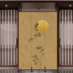 屏風、4曲、和風モダン、高級間仕切、手作り、木製竹材使用、日本製、アンティーク imgrc0097605250.jpg