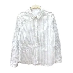 ショコラフィネローブ chocol raffine robe シャツ 長袖 ストライプ M 青 ブルー 白 ホワイト /CT ■MO