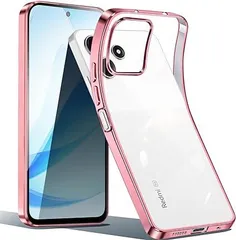 【在庫処分】Xiaomi Redmi 12 5G ケース クリア レッドミ 12 スマホケース tpu 薄型 透明 軽量 耐衝撃 メッキ加工 ソフトケース 人気 保護カバー 【2024最新型】 (ローズゴールド)