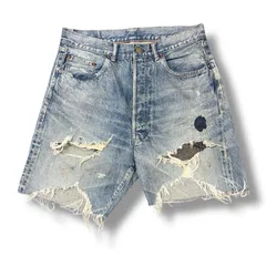 参考上代70400円 SAINT MICHAEL 24SS DENIM SHORTS DAMAGE デニムダメージショーツ ハーフパンツ セントマイケル SM-YS8-0000-054 M 297M4のサムネイル