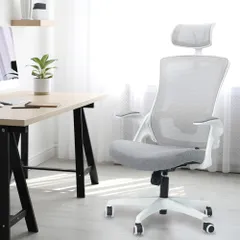オフィスチェア デスクチェア NEOCHAIR メッシュ 【3Dで支える2重メッシュ】 【ヘッドレスト付きで首肩リラックス×休憩に最適ロッキング機能×安心のメーカー】DBS-Hグレーのサムネイル