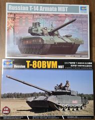【新品】トランペッター Trumpeter 09528 09587 1/35 ロシア T-14 T-80BVM 主力戦車 セット