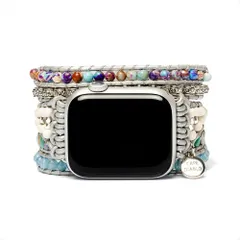 【在庫セール】レディース ] ハンドメイド 天然石 ストラップ リストバンド ドレッシー CD23469AW ブレスレット オーシャンジャスパー 交換ベルト バンド Sサイズ アップルウォッチ (Series [ 38-45mm 1-7 多重巻きバンド / 用