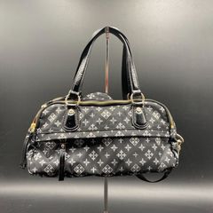 ラシット☆ミニボストンバッグ ハンドバッグ PVCレザー 総柄 ブラック 