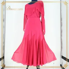 社交ダンス 衣装 ツーピース ワンピース ドレス クリエイトサン 上下セット ピンク レッスン 練習着 ピンク系 Create-Sun レース フリル 発表会 舞台 ダンスウェア おしゃれ ショッキングピンク 発表用 イベント用 ラインストーン付き レディース