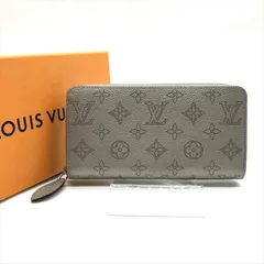 超美品 LOUIS VITON ルイヴィトン モノグラム マヒナ ジッピー ウォレット 長財布 アルジャン メタリック グレー a7117