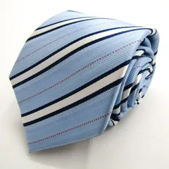 タカキュー ブランド ネクタイ シルク ストライプ柄 PO メンズ ブルー TAKA Q 【中古】