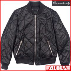 Crown beauty クラウンビューティー レザー ジャケット 3XL キルティング ブルゾン ジャンパー  本革 メンズ レザージャケット_サイズXXXL一覧←SEULB屋着古← X7885