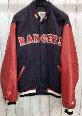starter スタジャン スターター 90s 袖レザー 古着 ブルゾン RANGERS  XLサイズ