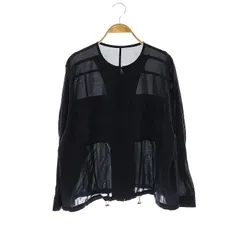 ヒューマンウーマン HUMAN WOMAN 24SS キュプラコットンジップアップブルゾン ノーカラージャケット M 濃紺 ネイビー /ES ■OSのサムネイル
