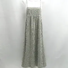 ◇ ⊂ alma design アルマデザイン チェック柄 ロング キャミワンピース サイズF ブラック系 レディース E  【1503050021432】