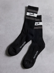 FRUIT OF THE LOOM × NUMBER (N)INE “2 PACK LINE SOCKS” / フルーツオブザルーム × ナンバーナイン ワンポイント刺繍 2パック ラインソックス　ブラック
