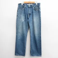W32/古着 ギャップ GAP ジーンズ メンズ ヒゲ コットン 紺 ネイビー デニム 25may26 中古 ボトムス ジーパン Gパン ロング パンツ
