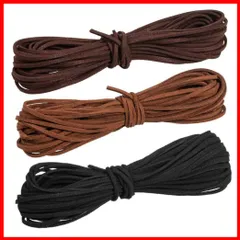 【特売】HappyHome 革ひも スウェード調 革紐 アクセサリー用紐 レザークラフト紐 10ｍ 3色セット