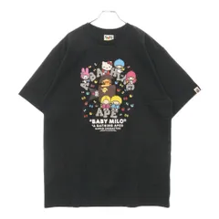 A BATHING APE (アベイシングエイプ) BABY MILO×SANRIO CHARACTERS クルーネック半袖Tシャツ 002TEK731921C ブラック