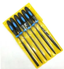 ヤスリセット６本組 細工ヤスリ 木工ヤスリ グリップ付 組ヤスリ ゴムハンドルのサムネイル