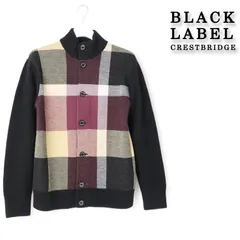 新品 ブラックレーベルクレストブリッジ  チェックハイネック カーディンガン メンズ  BLACK LABEL モックネック ニット セーター  M -500