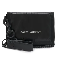SAINT LAURENT PARIS サン ローラン パリ YSL イブサンローラン NUXX ヌックス チェーンウォレット 3つ折財布 三つ折り ナイロン ブラック 584378