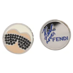 FENDI (フェンディ) KARL LAGERFELD DESIGN CUFFLINKS カールデザインカフス シルバーのサムネイル