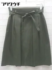 ◇ ◎ allureville アルアバイル バックジップ ノースリーブ 膝丈 台形 スカート サイズ1 カーキ ネイビー レディース  【1002800412815】のサムネイル