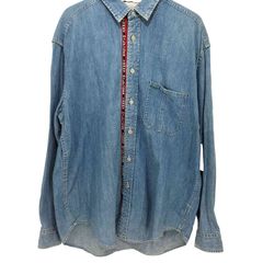 トミージーンズ tommy jeans テープロゴ デニムシャツ メンズ import：XL 