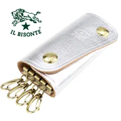 イルビゾンテ キーケース IL BISONTE KEY HOLDER & KEY CASE SKH011 PG0012 SI101B SILVER シルバー キーリング 4連 スマート コンパクト レザー 本革